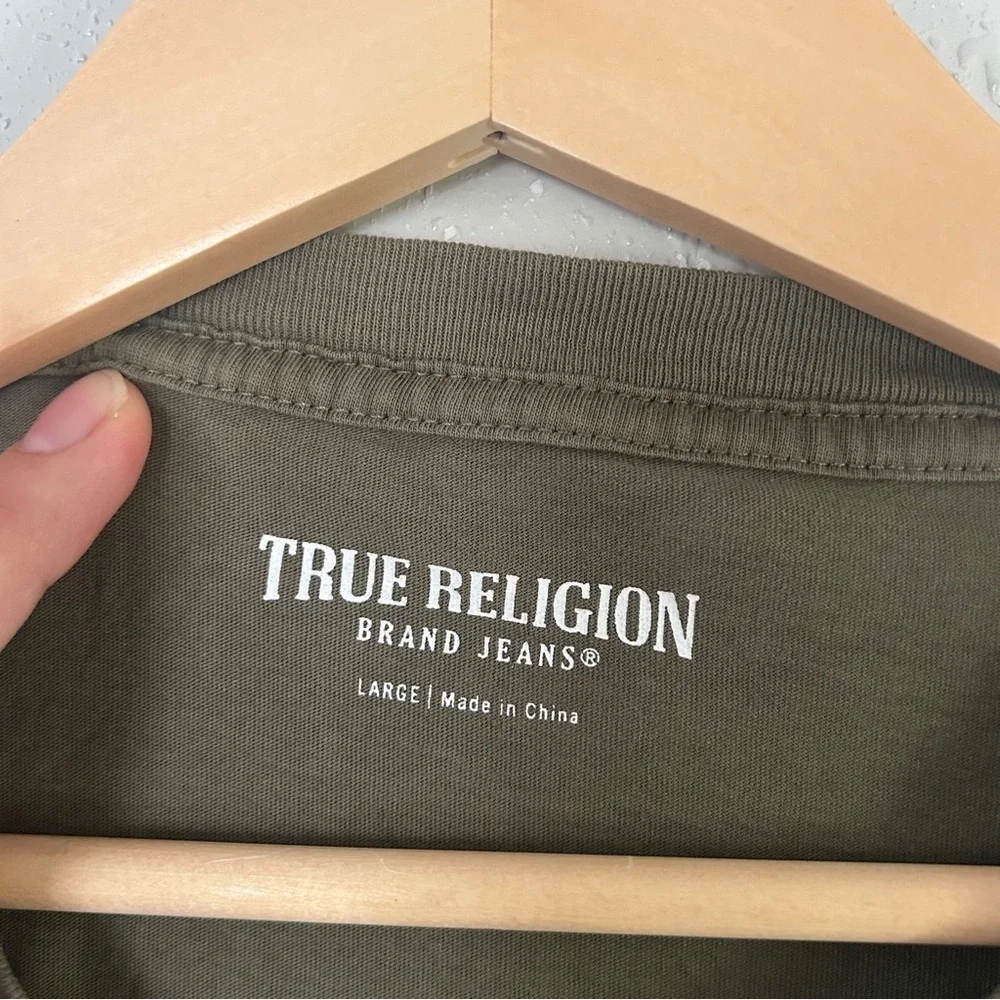 True Religion Green Graphic Tee for Men Casual Large